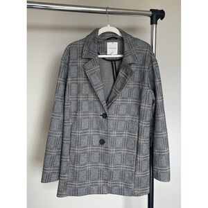 Avec Les‎ Filles Longline Plaid Blazer SZ L  Pockets anthropology Gossip Girl